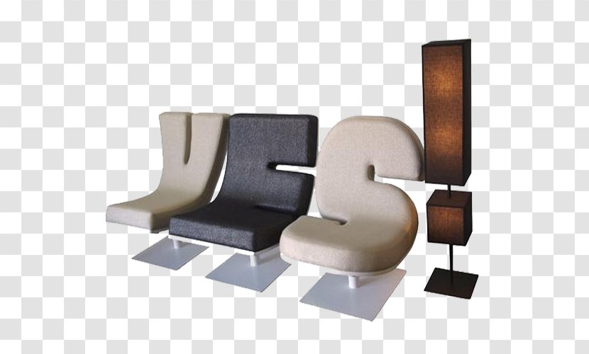 Furniture Chair Typography Living Room Couch - Yes Letter Sofa Transparent PNG
