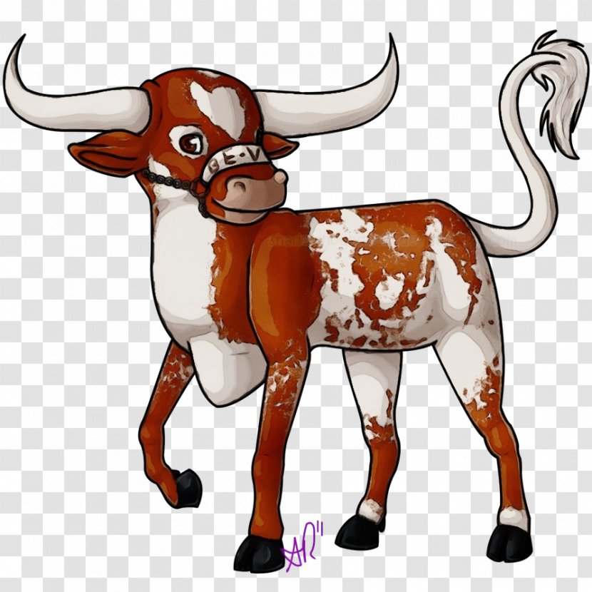 Bovine Clip Art Animal Figure Texas Longhorn Horn - Bull Livestock Transparent PNG