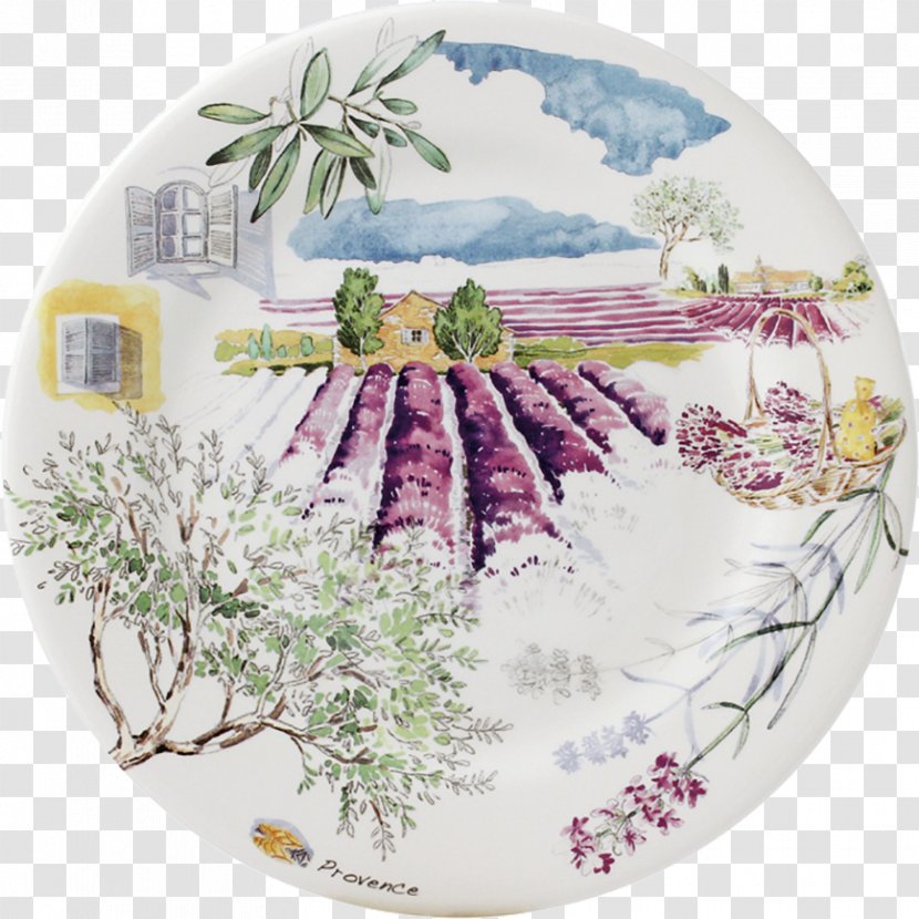 Plate Provence Faïencerie De Gien Platter - Lilac Transparent PNG