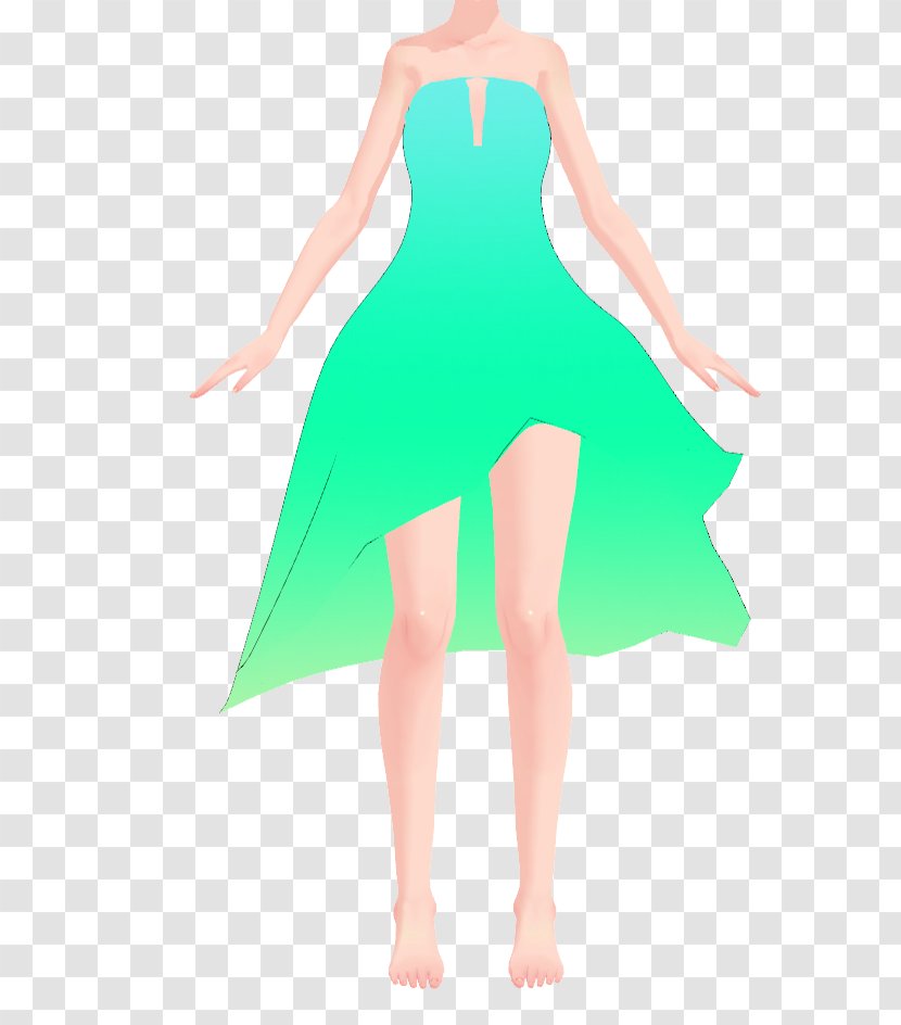 Dress Shoulder Green Sleeve Dance - Silhouette Transparent PNG