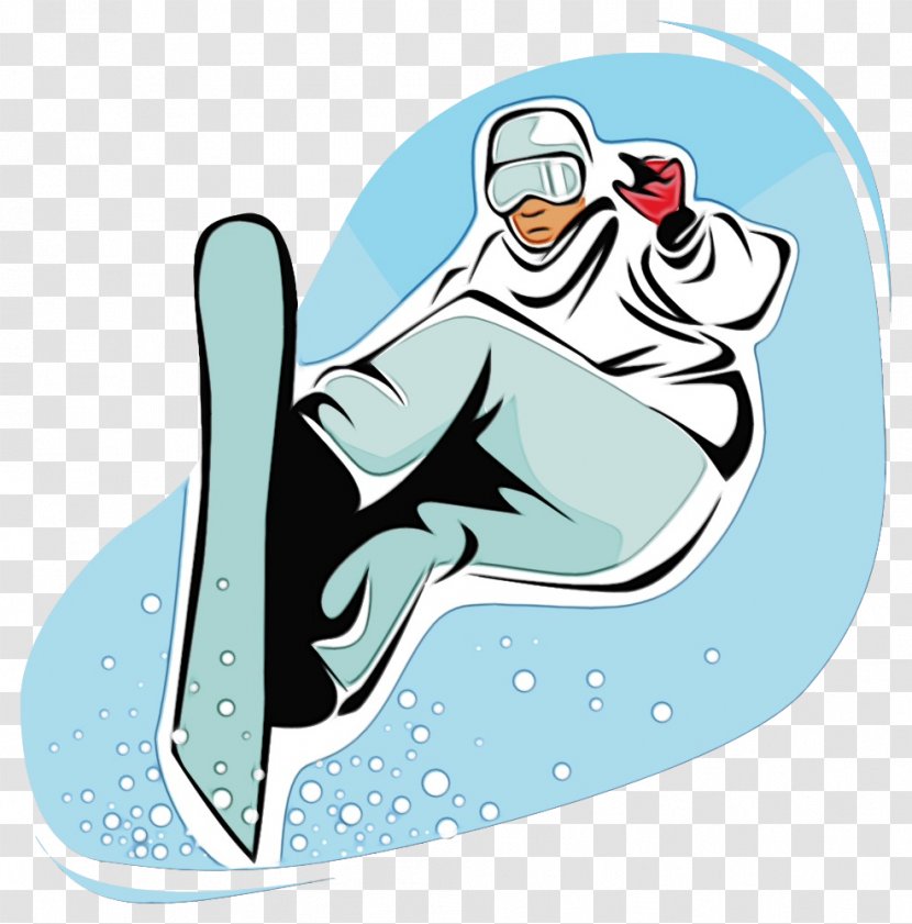 Snowboarding At The 2018 Olympic Winter Games Skiing Cartoon - Watercolor - Sitting Luge Transparent PNG