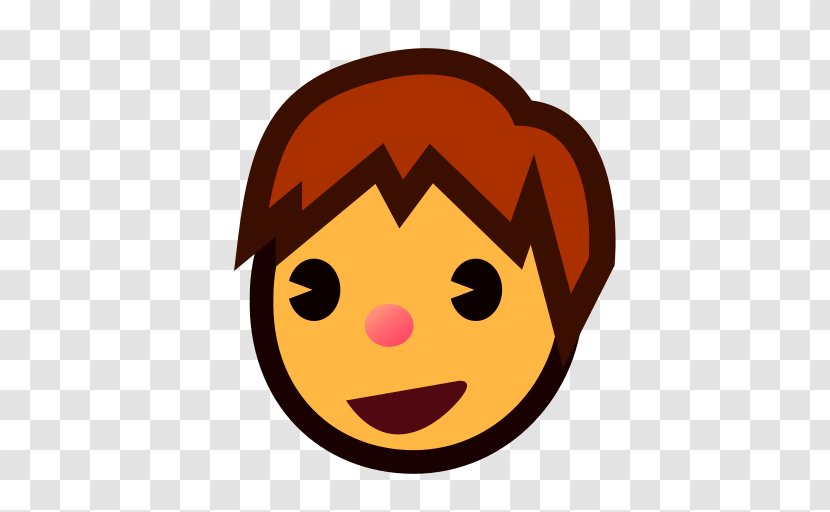 Happy Face Emoji - Boy - Brown Hair Pleased Transparent PNG