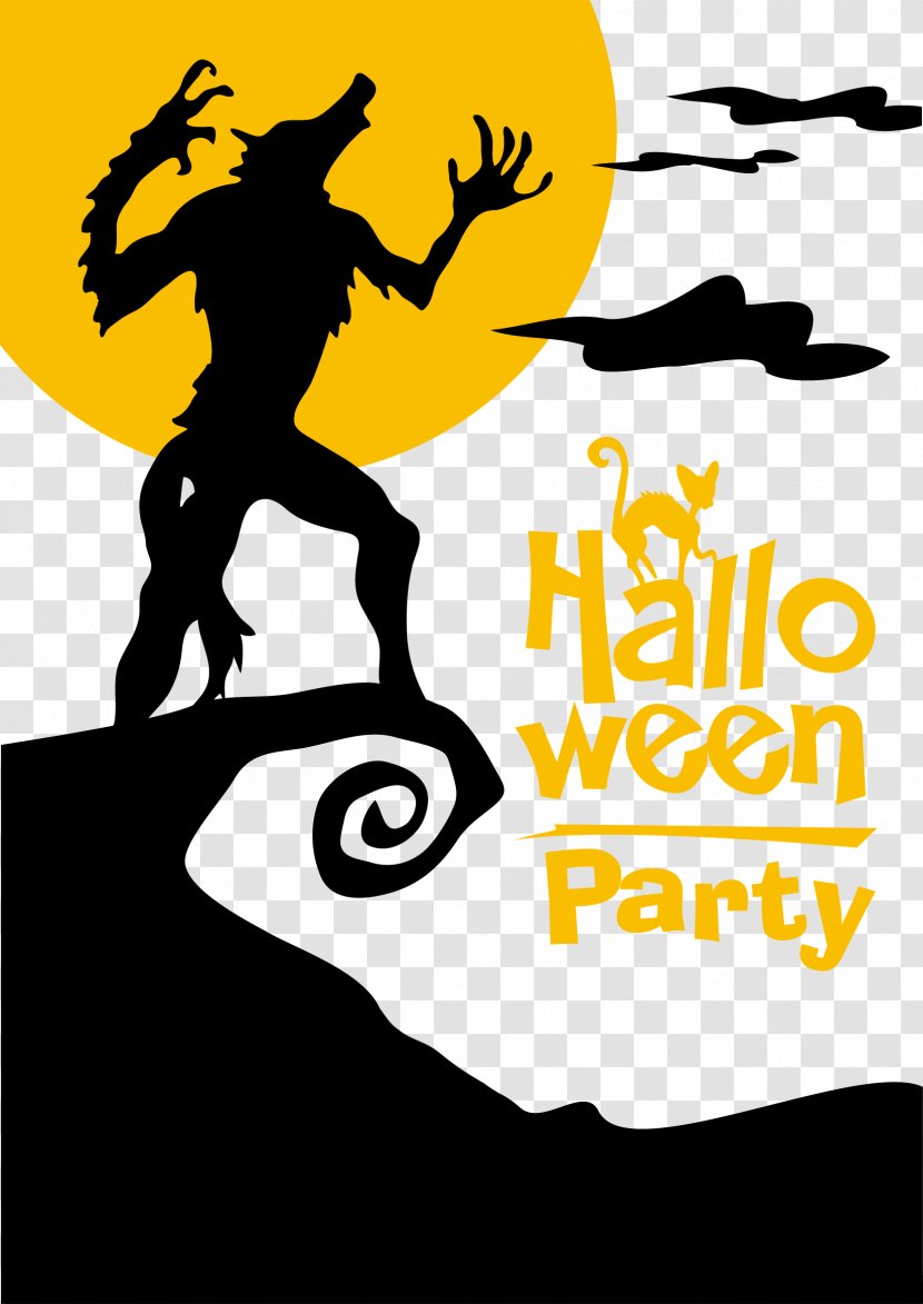 Halloween Werewolf Poster - Text Transparent PNG