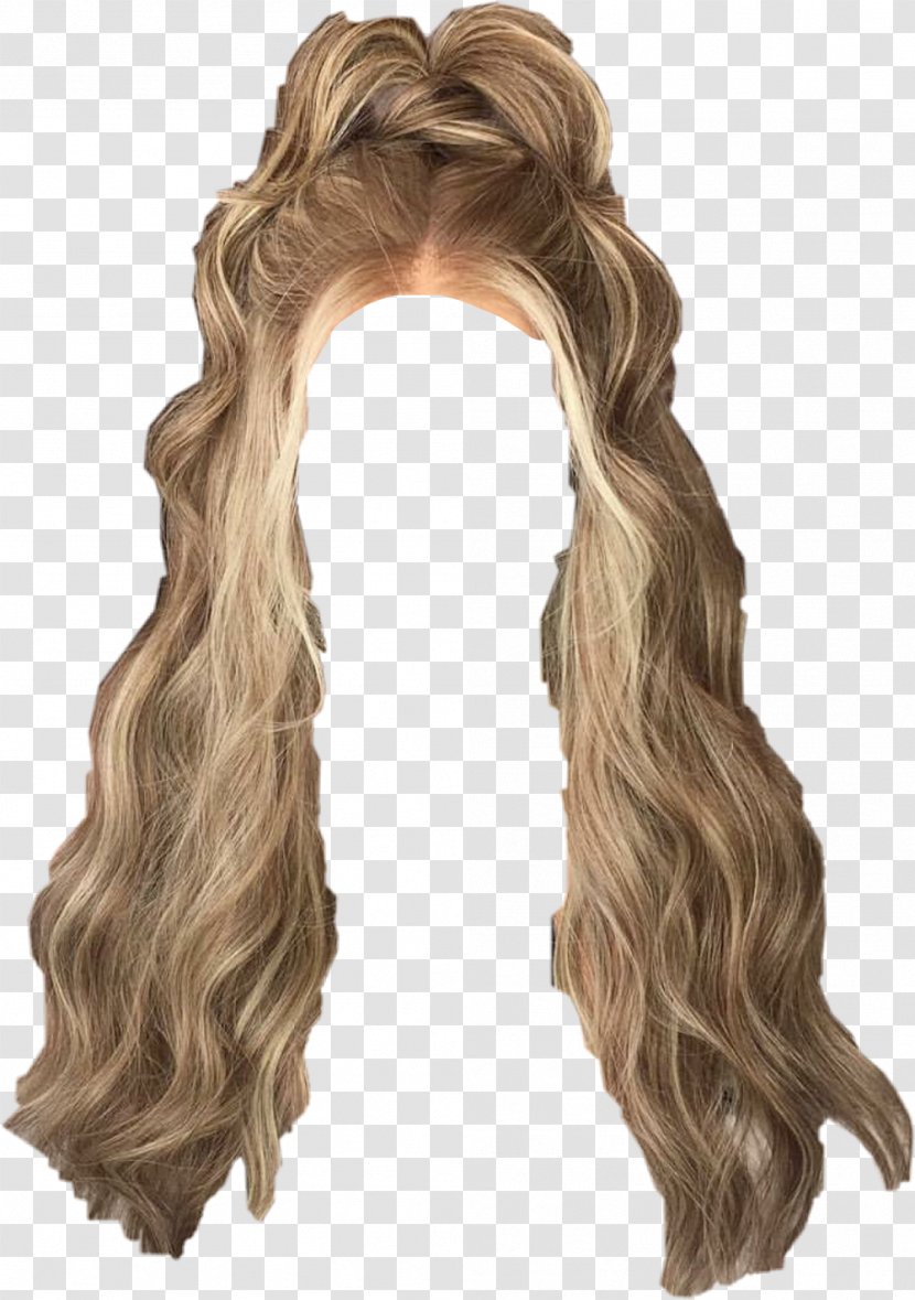 Long Hair Blond Wig Coloring Transparent PNG