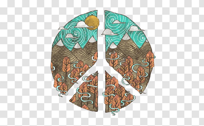 Hippie Graphic Design T-shirt Peace - Artist Transparent PNG