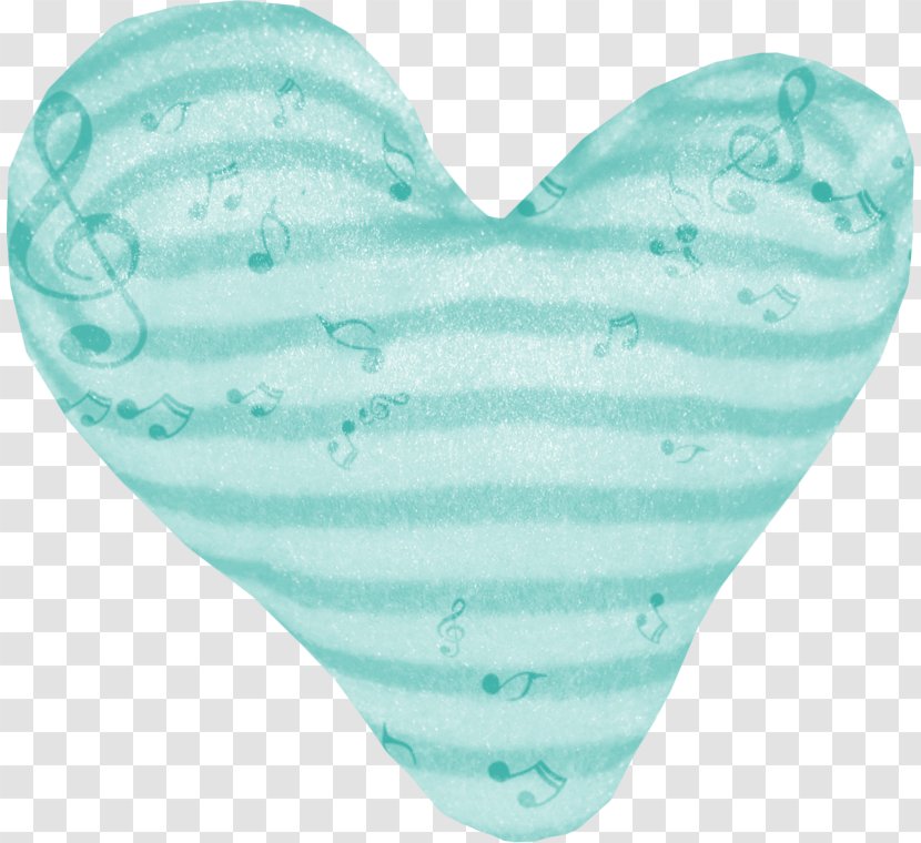 Heart Download Love - Musical Note - Mint Green Stripes Transparent PNG