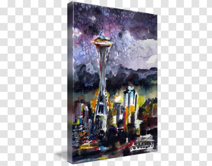 Painting Modern Art Poster Architecture - Space Needle Transparent PNG