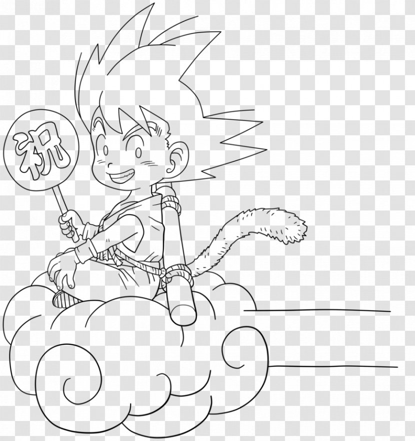 Goku Line Art Dragon Ball Drawing Cartoon - Flower Transparent PNG