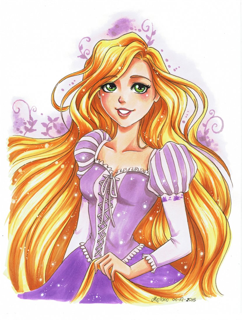 Rapunzel Tangled Tiana Fan Art - Watercolor Transparent PNG