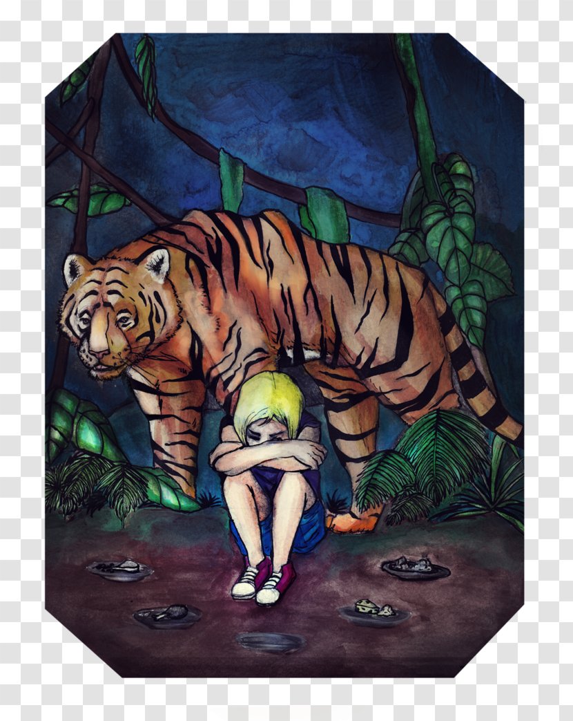Tiger Cat Cartoon Wildlife - Fictional Character Transparent PNG