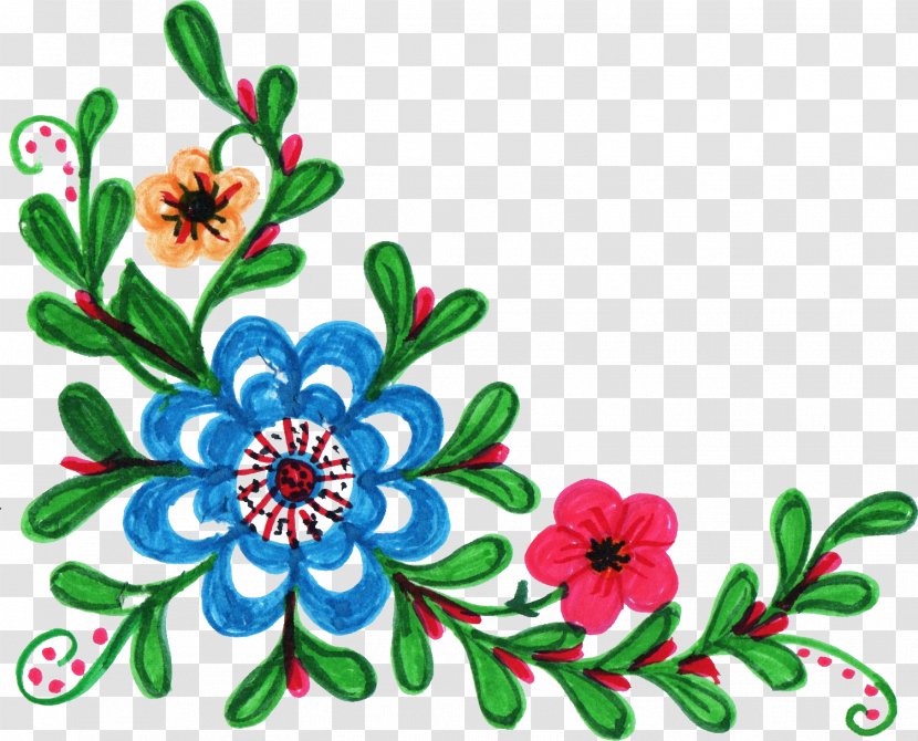 Cut Flowers Floral Design Clip Art - Color - Corner Transparent PNG