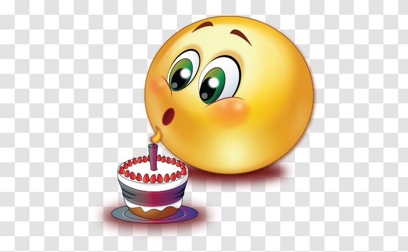 Smiley Birthday Cake Emoticon - Idea - Blowing Candles Transparent PNG