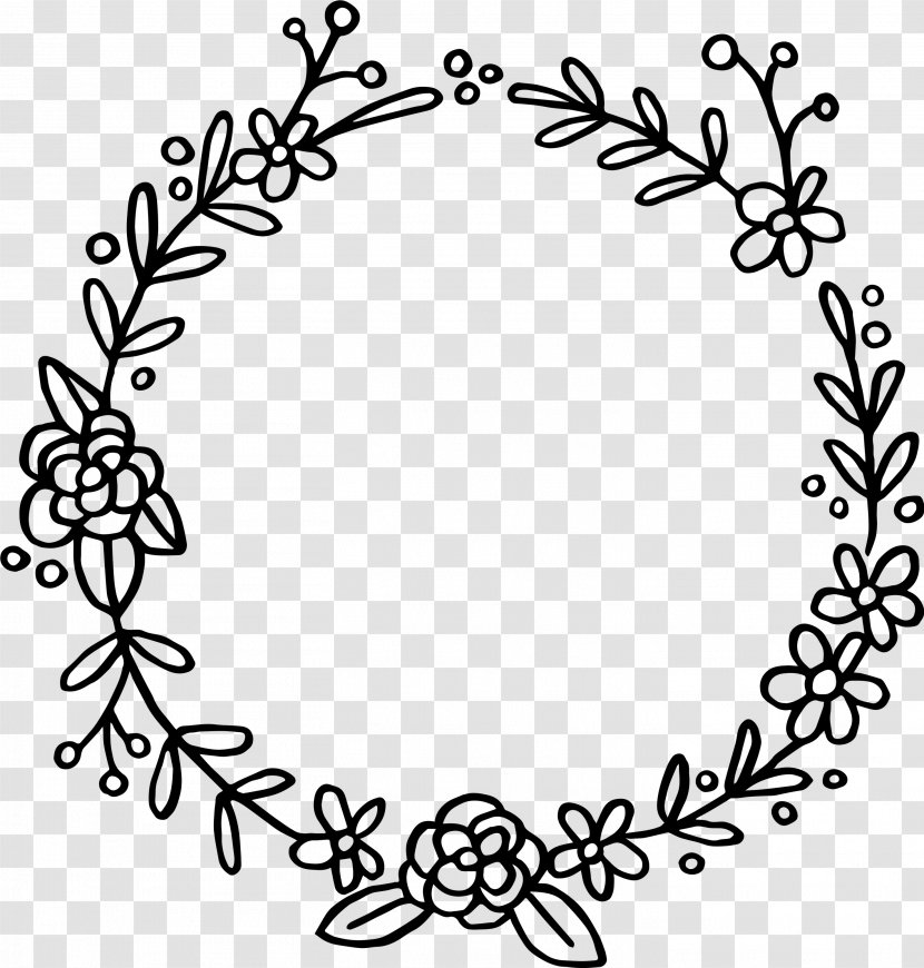 Flower Line Art - Cricut - Floral Design Blackandwhite Transparent PNG