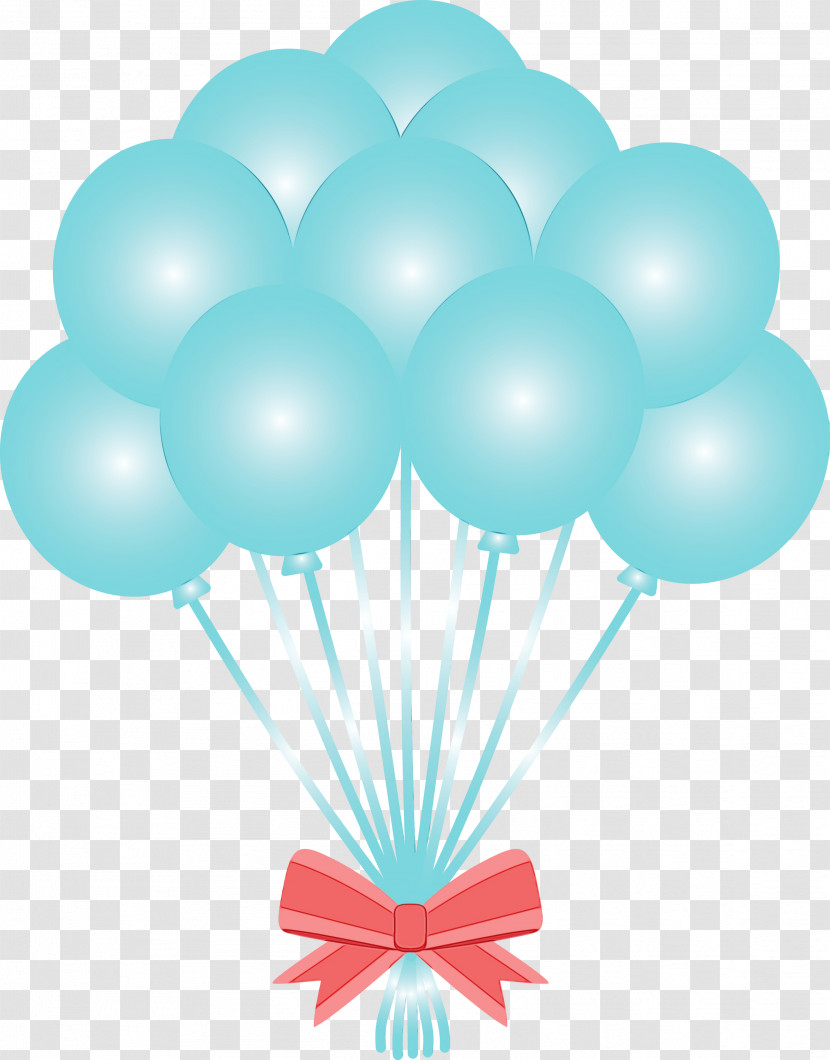 Balloon Turquoise Aqua Party Supply Transparent PNG