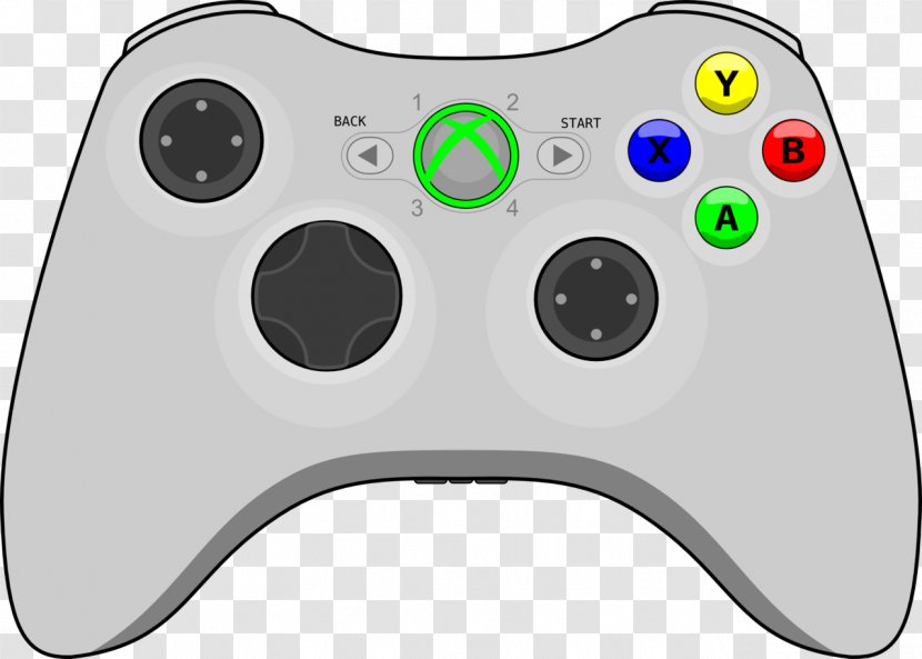 Xbox 360 Controller Game Wireless Headset Clip Art - 1 - Transparent Background Transparent PNG