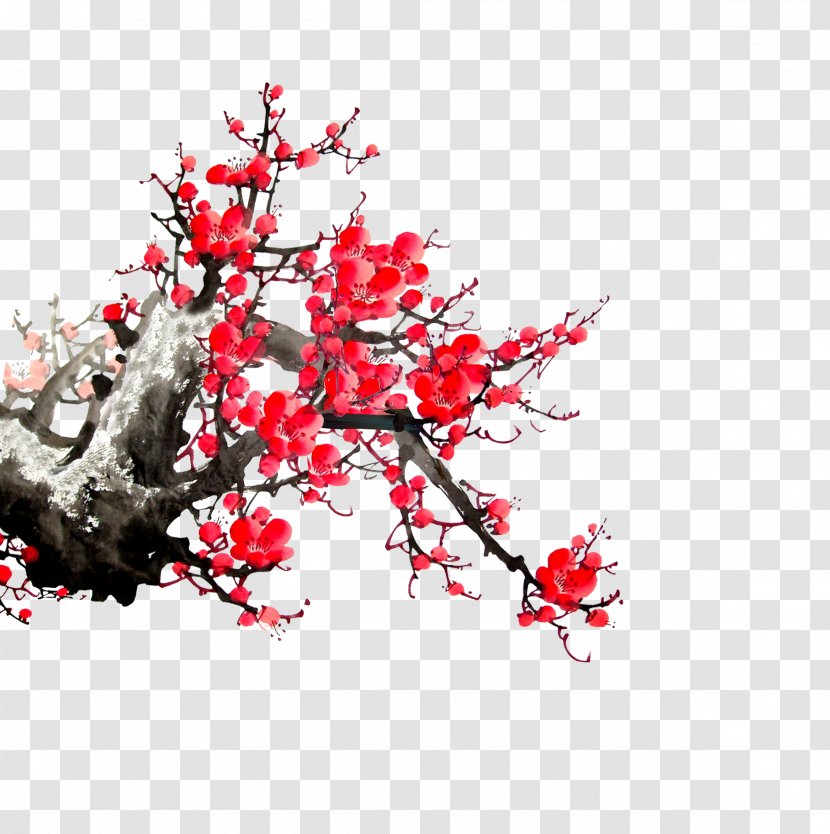 China Plum Blossom Song Dynasty Chinese Painting - Ink Transparent PNG