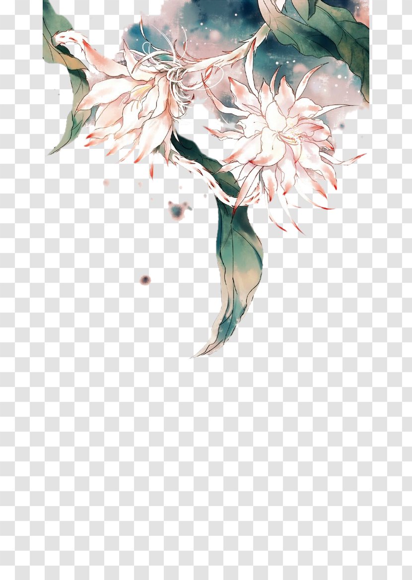 Watercolor Painting Download - Pixel - Water Painted Epiphyllum Transparent PNG