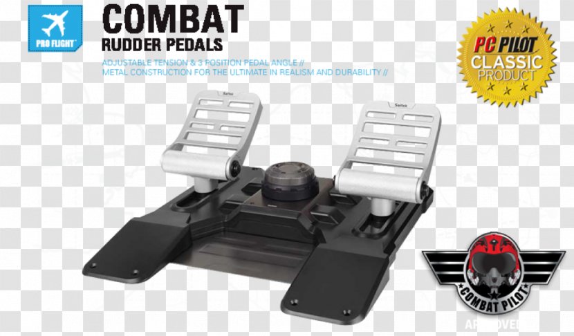 Mad Catz Saitek Pro Flight Combat Rudder Pedals Aircraft Joystick - Silhouette - Simulator Cockpit Builders Transparent PNG