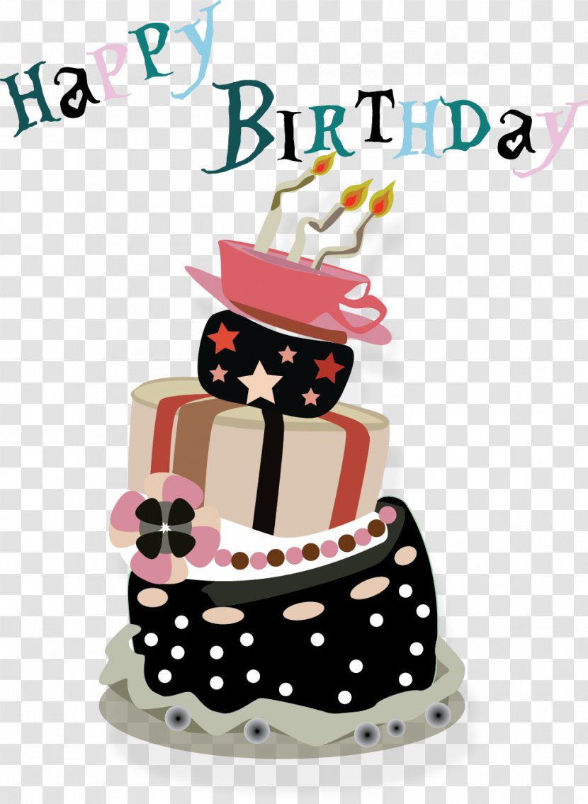 Birthday Cake Greeting Card Clip Art - Sugar - Vector Transparent PNG