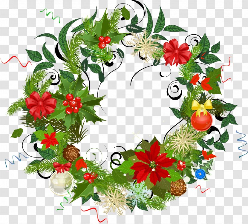 Christmas Illustration - Wreath Transparent PNG