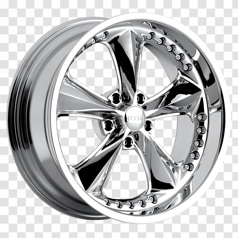 Car Rim Alloy Wheel Custom - Black And White Transparent PNG