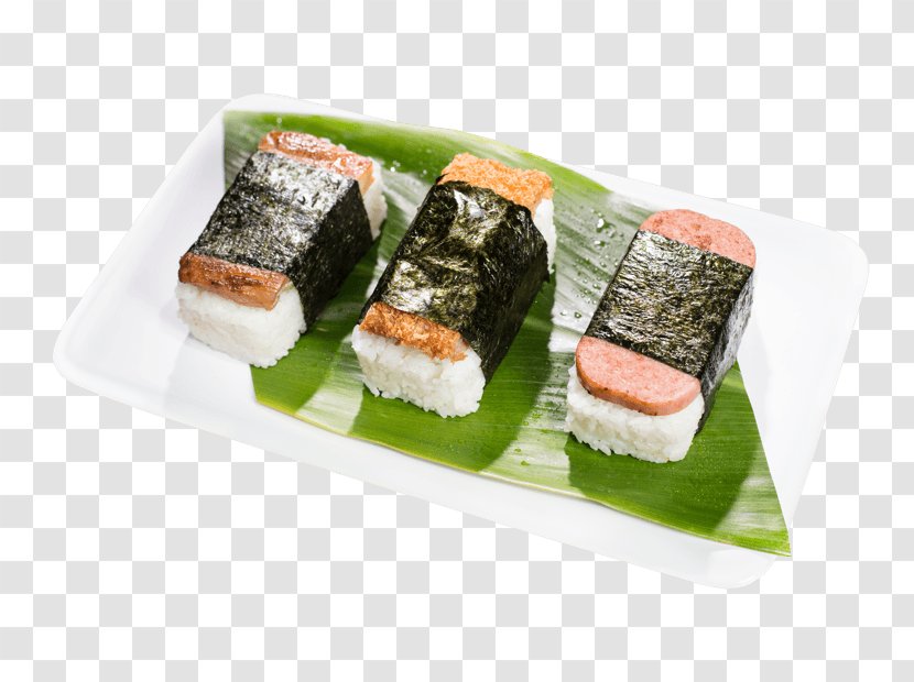 Onigiri Cuisine Of Hawaii Spam Musubi Barbecue Chicken - Dish - Seaweed Soup Transparent PNG