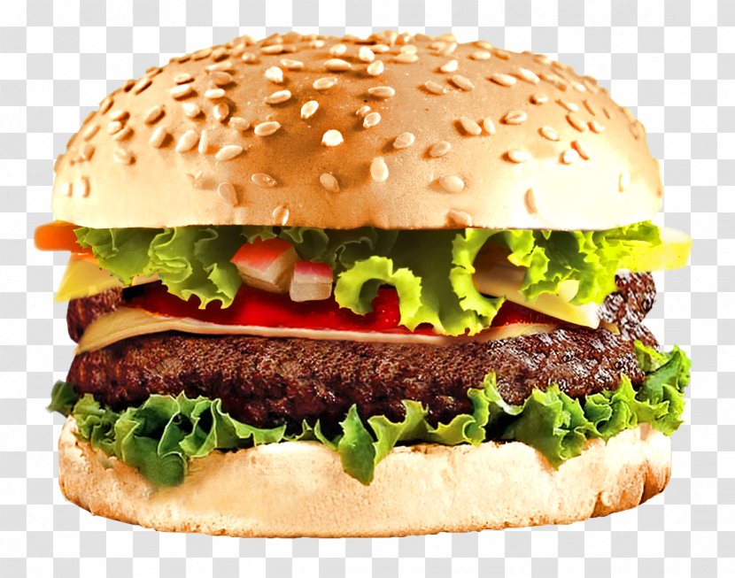 Hamburger Cheeseburger Fast Food Steak Burger - Junk - Sandwich Transparent PNG