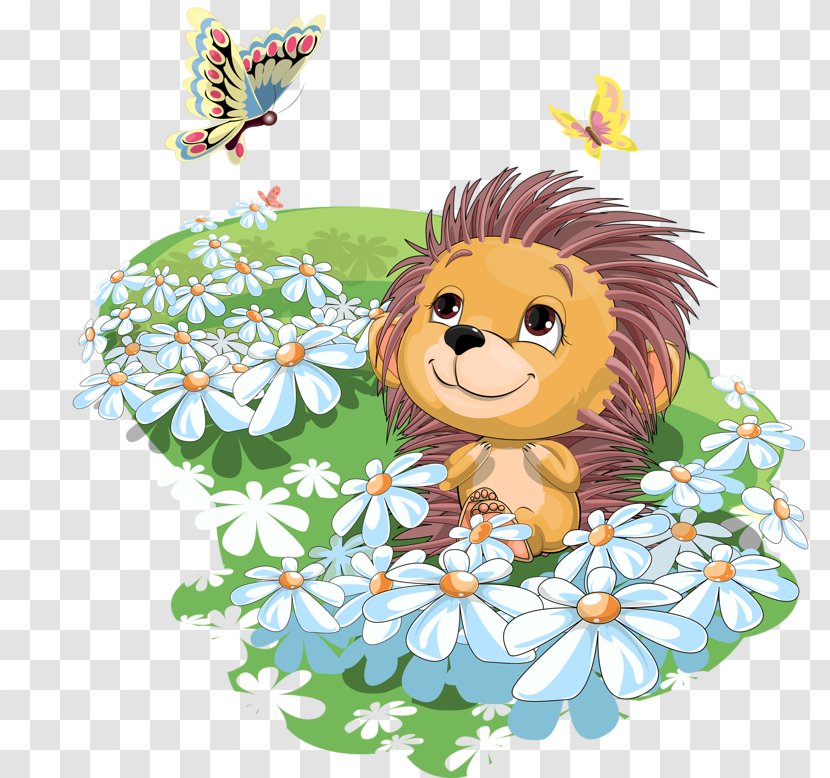 Hedgehog Drawing Cuteness Illustration - And Butterfly Transparent PNG