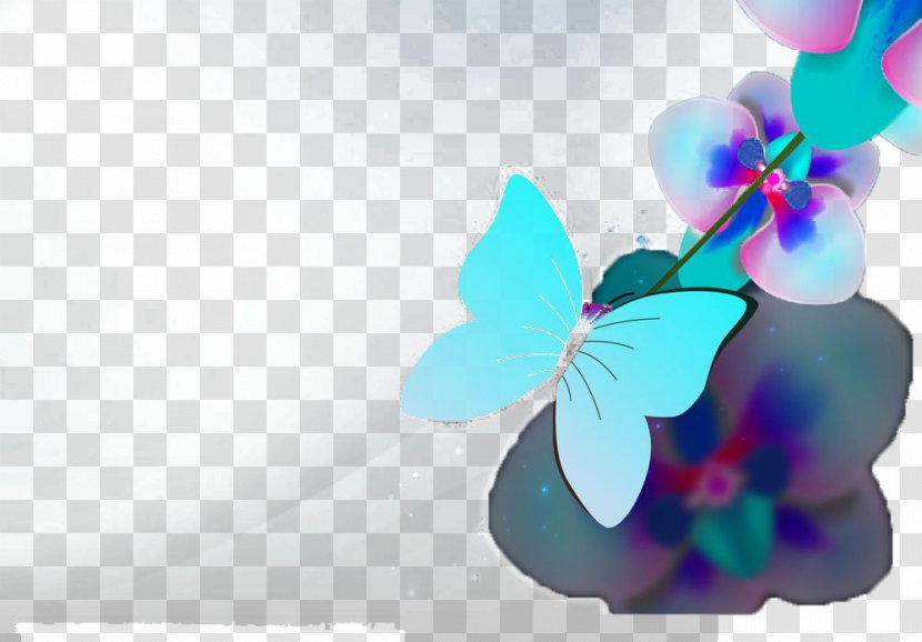 Butterfly Blue - Moths And Butterflies - Flower Transparent PNG