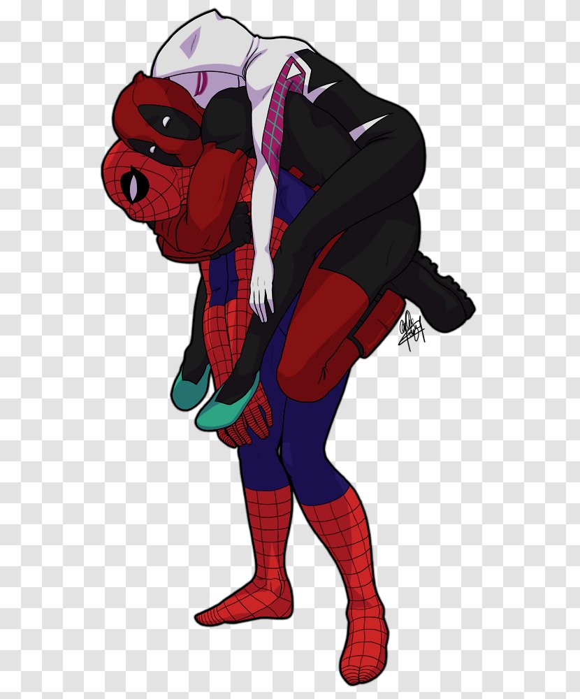 Spider-Man Deadpool Fan Art - Red - Spider-man Transparent PNG