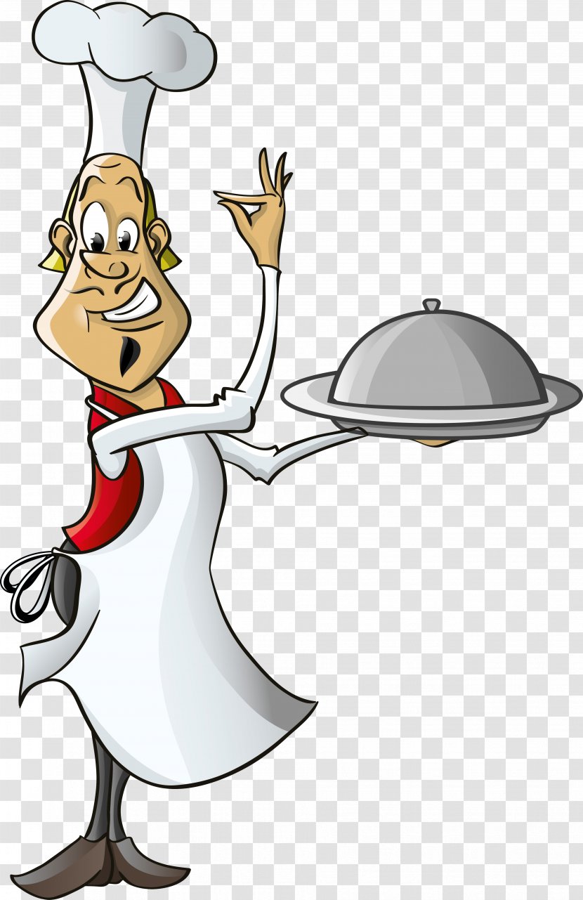 Waiter Cartoon Chef Clip Art - Cooking Pan Transparent PNG
