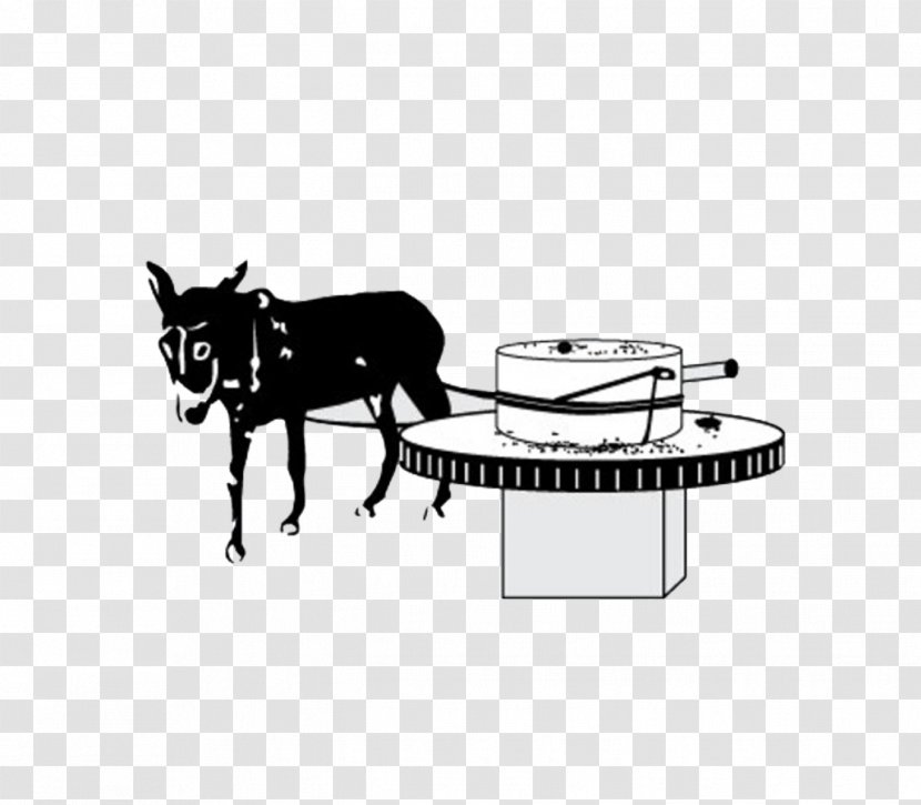 Cartoon Dog Illustration - Black Donkey And Stone Transparent PNG