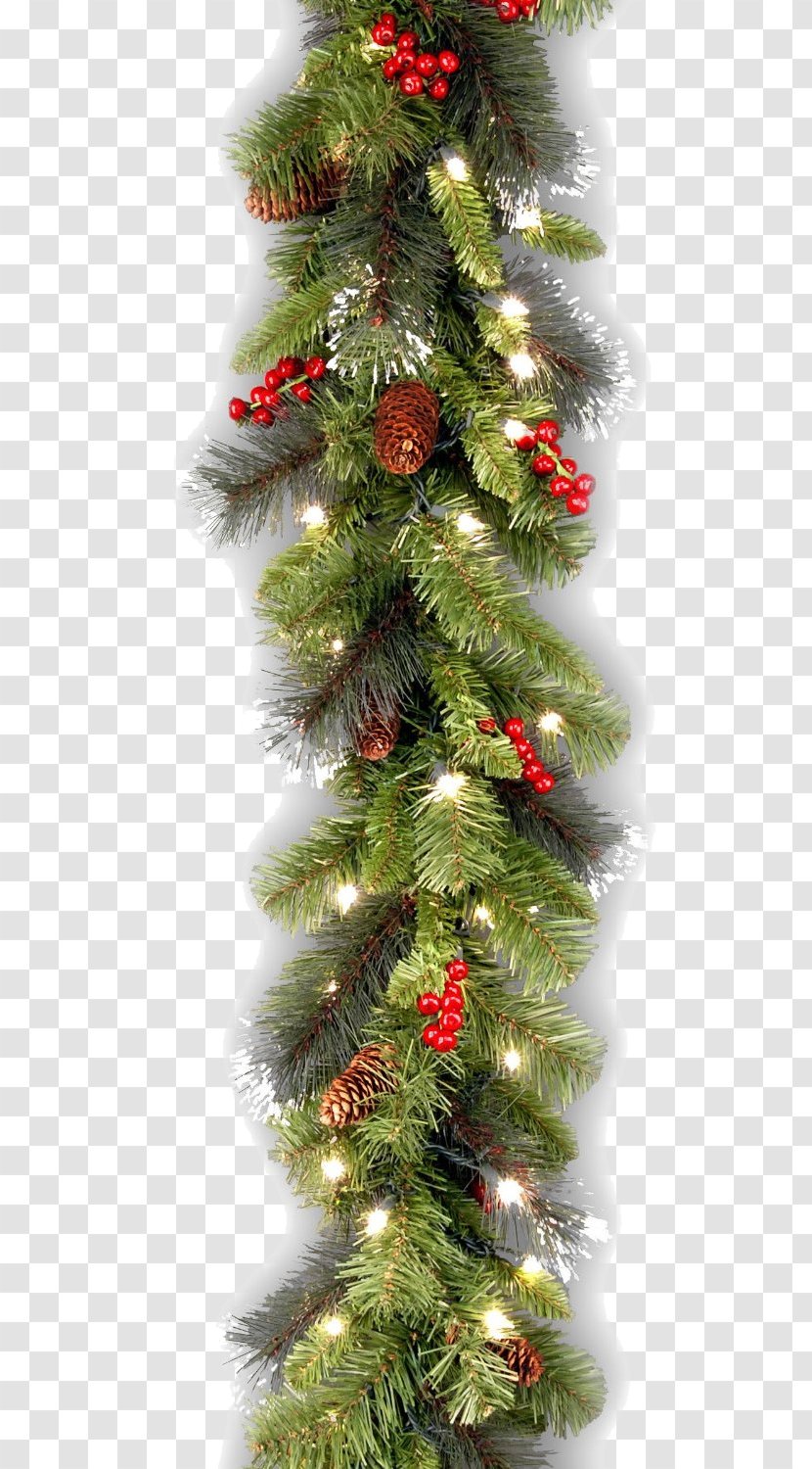 Pre-lit Tree Garland Artificial Christmas - Conifer Cone - Nevada Transparent PNG