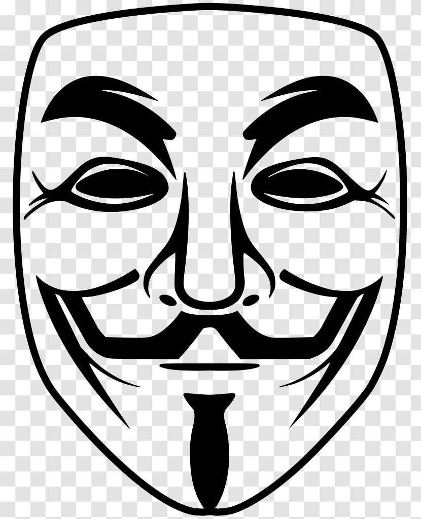 T-shirt Guy Fawkes Mask Anonymous V For Vendetta - Jaw Transparent PNG