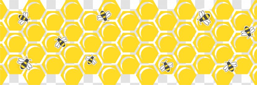 Honeycomb Honey Bee Hexagon - Hand-painted Yellow Transparent PNG