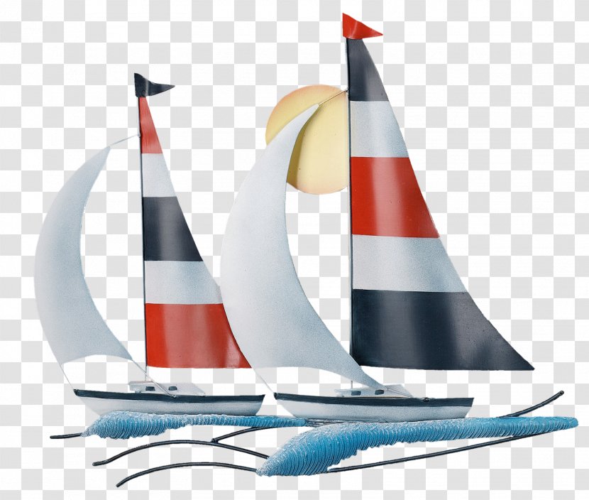 Water Transportation Sailing Ship Sailboat Scow - Wave Transparent PNG