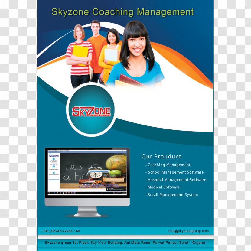 SkyZone Group - Display Advertising - School Management Software Brochure Graphic Design Computer The New SchoolAccounting Flyers Transparent PNG