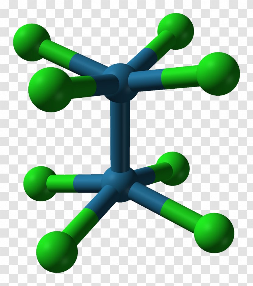 Potassium Octachlorodirhenate Ball-and-stick Model 八氯合二錸酸鉀 Three-dimensional Space Clip Art - Ballandstick Transparent PNG