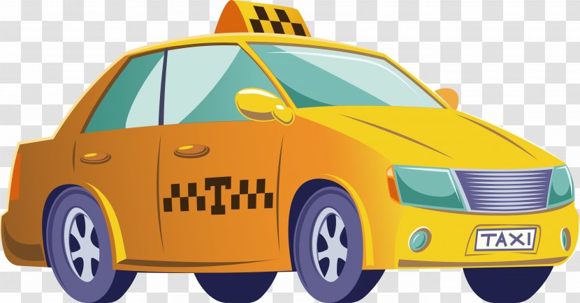 Taxi Car Yellow Cab - Icon Design Transparent PNG
