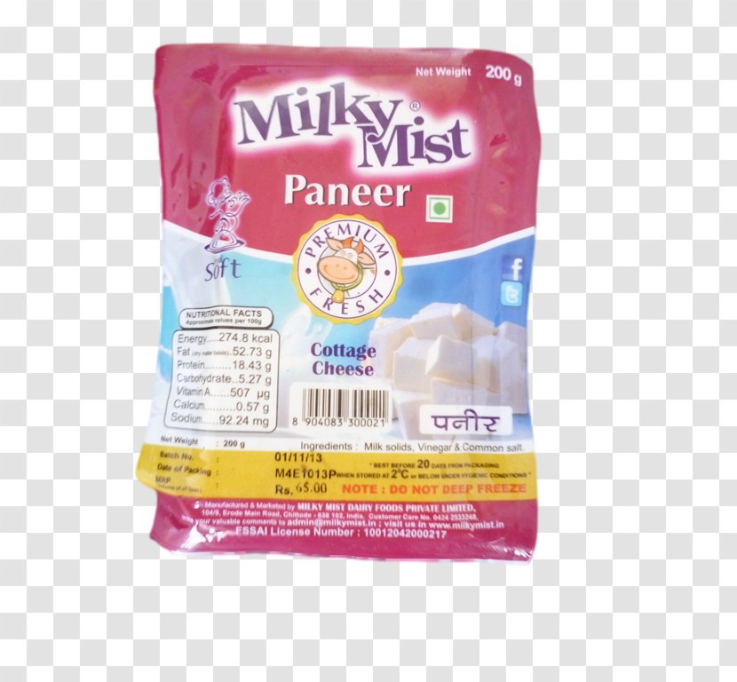 Milky Mist Dairy Cream Malai Paneer - Milk Transparent PNG