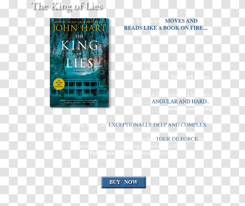 The King Of Lies Down River Last Child Author Edgar Award - New York Times Best Seller List - Rowansalisbury School System Transparent PNG