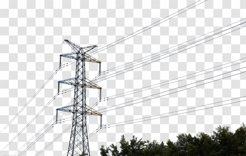 Transmission Tower High Voltage Overhead Power Line Cable - Structure - Wire Transparent PNG