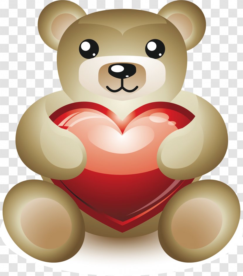 Bear Cartoon Drawing - Heart - Vector Love Bears Transparent PNG