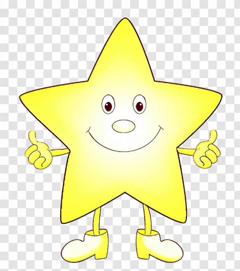 Cartoon Yellow Star Line Clip Art - Smiley Fictional Character Transparent PNG