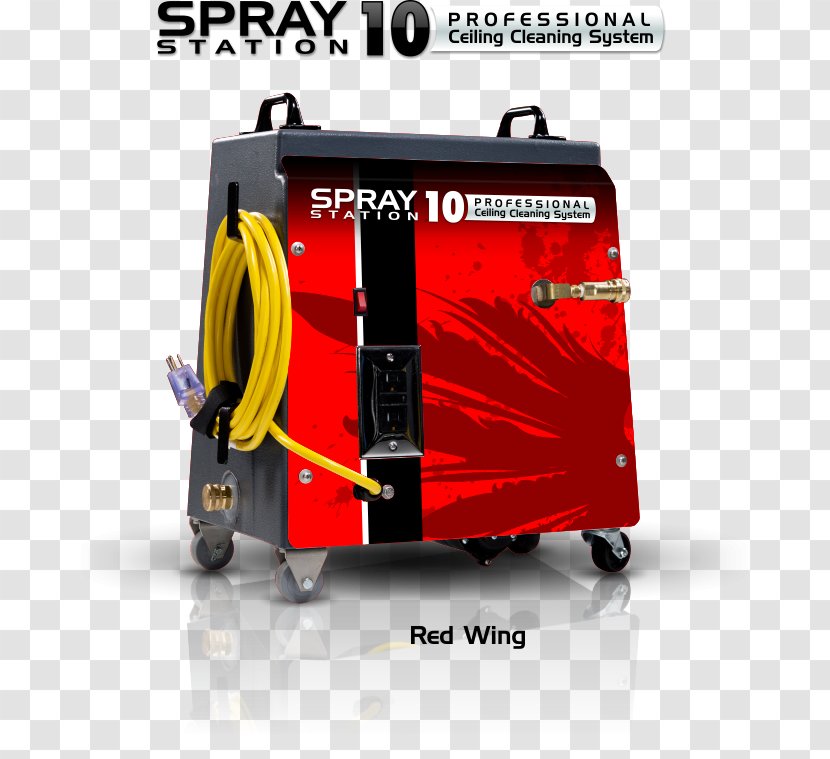 Electric Generator Cleaning Agent Machine Ceiling - Wall - Red Spray Transparent PNG