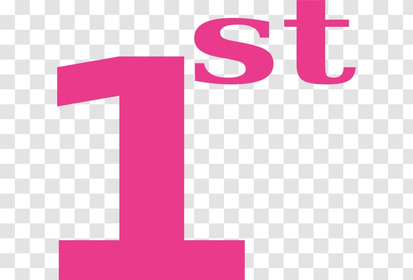 Number Clip Art - Logo - Pink One Transparent PNG