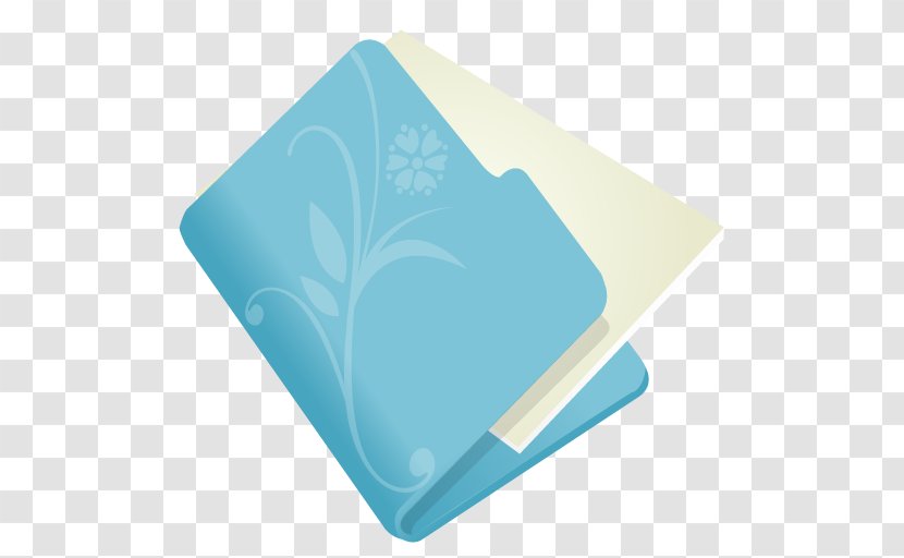 Turquoise Aqua - Folder Flower Blue Transparent PNG