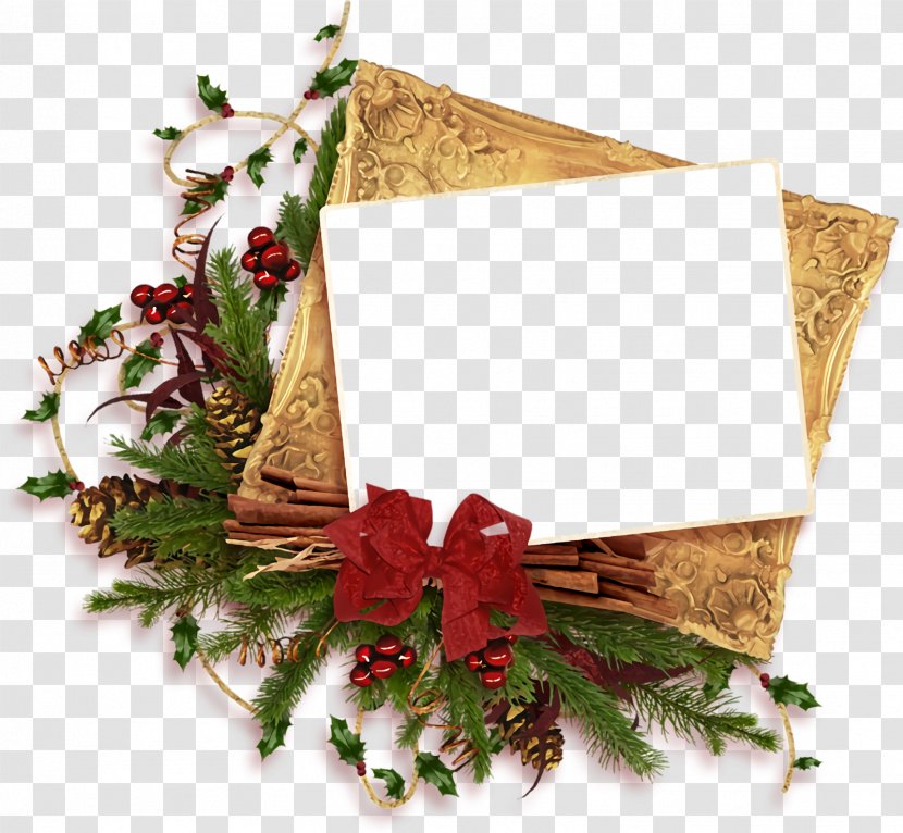 Christmas Frame Border Decor - Flower - Twig Picture Transparent PNG