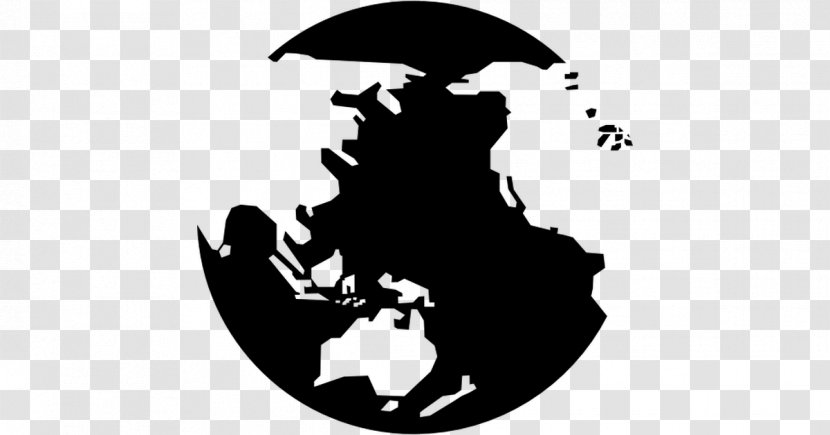 Globe Earth World Map - Black And White Transparent PNG