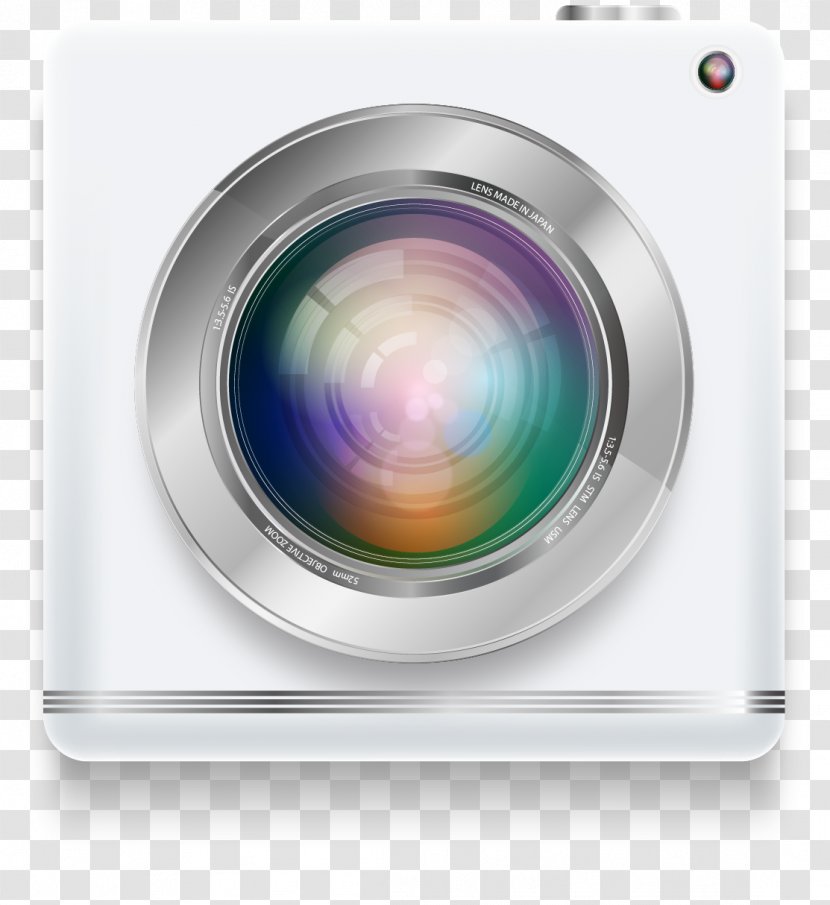 Euclidean Vector Camera Lens - Painted White Transparent PNG